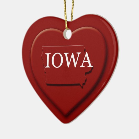 Iowa Heart Map kerstversiering Keramisch Ornament (Links)