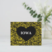Iowa Heart Yellow Briefkaart (Staand voorkant)