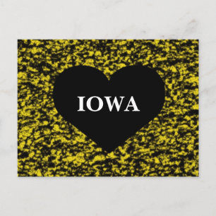 Iowa Heart Yellow Briefkaart