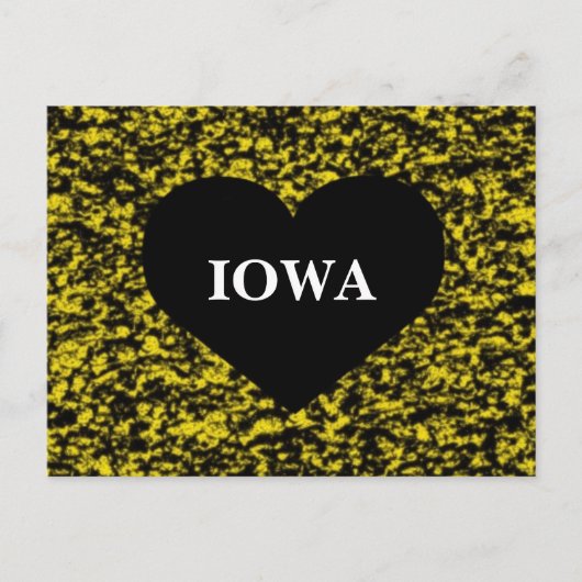 Iowa Heart Yellow Briefkaart (Voorkant)