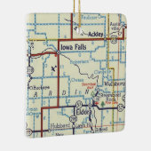 Iowa Herfsten en Eldora Map Keramisch Ornament (Rechts)