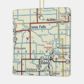 Iowa Herfsten en Eldora Map Keramisch Ornament (Links)