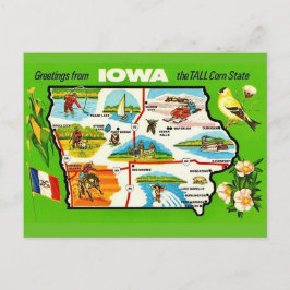 Iowa - Hoge Mais Staat Ansichtkaart Briefkaart