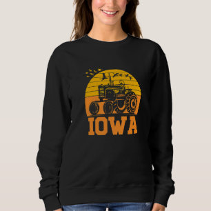 Iowa Home Boerderij Native State Tractor Retro Sun Trui