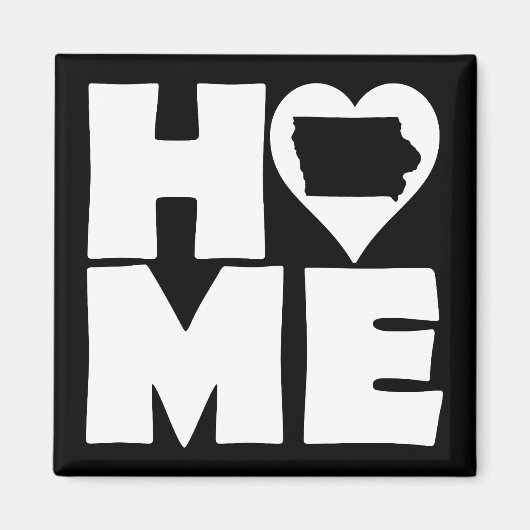 Iowa Home Heart State Fridge Magnet (Voorkant)