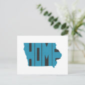 Iowa Home State Blue Word Art Briefkaart (Staand voorkant)