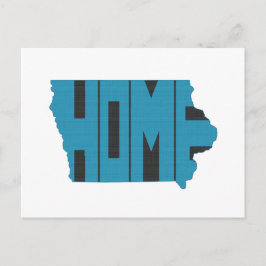 Iowa Home State Blue Word Art Briefkaart
