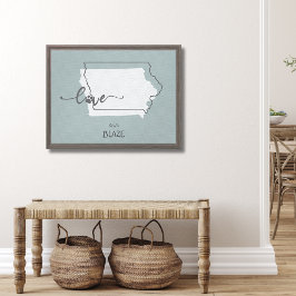 Iowa Home State Hondenliefhebber Canvas Afdruk