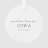 Iowa Hometown Personalized Ornament (achterkant)