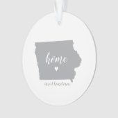 Iowa Hometown Personalized Ornament (voorkant)