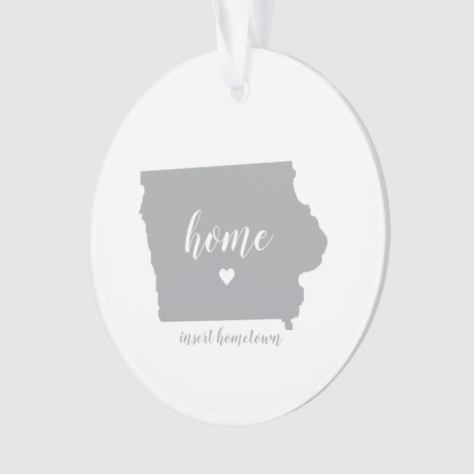 Iowa Hometown Personalized Ornament (voorkant)