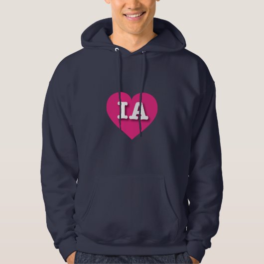 Iowa Hot Pink Heart - Ik hou van IA Hoodie (Voorkant)