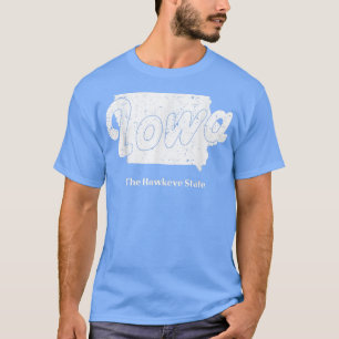 Iowa Ia Design Sports Home State Map Mannen W T-shirt