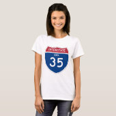 Iowa IA I-35 Interstate Highway Shield - T-shirt (Voorkant volledig)