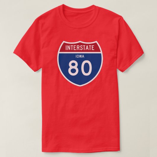 Iowa IA I-80 Interstate Highway Shield - T-shirt (Design voorkant)