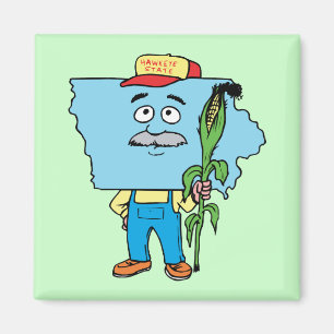 Iowa IA Iowan Corn Vintage Travel Souvenir Magneet
