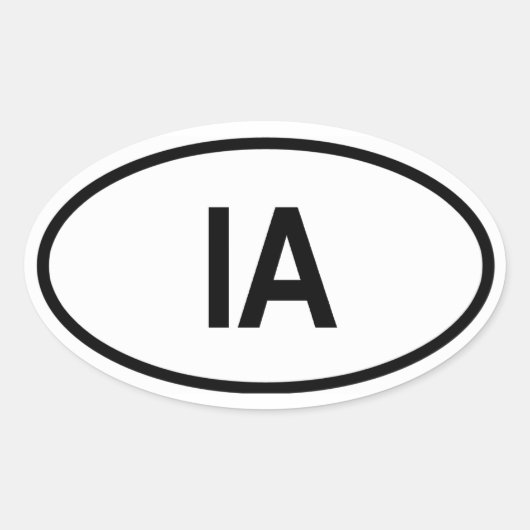 IOWA "IA" OVALE STICKER (Voorkant)