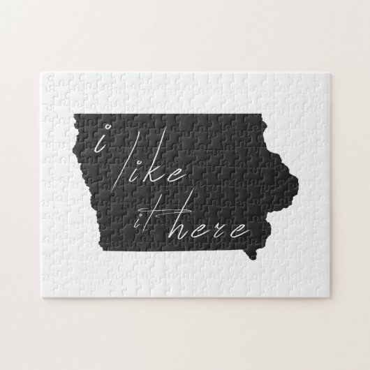 Iowa ik vind het leuk hier staat Silhouette Black Legpuzzel (Horizontaal)