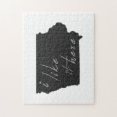 Iowa ik vind het leuk hier staat Silhouette Black Legpuzzel (Verticaal)