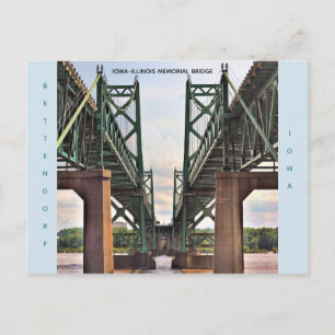 Iowa-Illinois Memorial Bridge Post Card Briefkaart