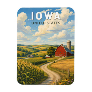 Iowa Illustratie Reis Kunst Antiek Magneet
