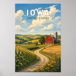 Iowa Illustratie Reis Kunst Antiek Poster