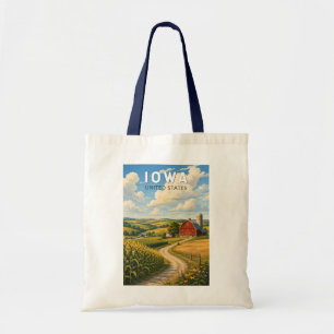Iowa Illustratie Reis Kunst Antiek Tote Bag
