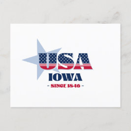 Iowa in rood, wit en blauw Briefkaart