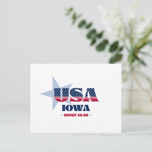 Iowa in rood, wit en blauw Briefkaart (Staand voorkant)