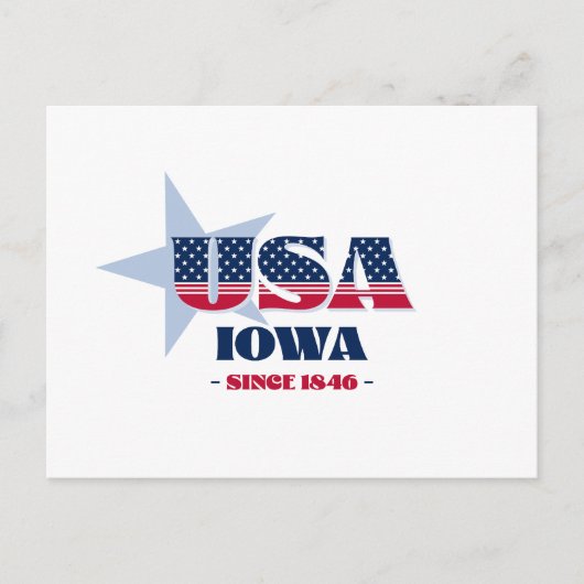 Iowa in rood, wit en blauw Briefkaart (Voorkant)