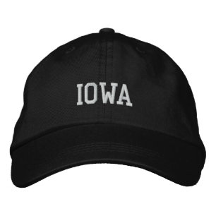 Iowa Ingeborduurd, verstelbaar Pet zwart