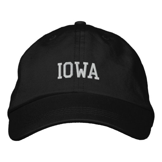 Iowa Ingeborduurd, verstelbaar Pet zwart (Voorkant)