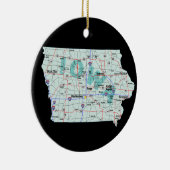 Iowa Interstate Map Keramisch Ornament (Rechts)