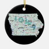 Iowa Interstate Map Keramisch Ornament (Voorkant)