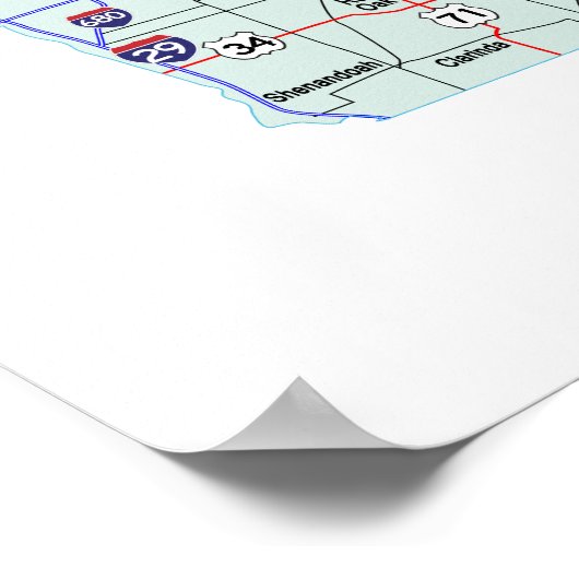 Iowa Interstate Map Print (Hoek)