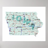 Iowa Interstate Map Print (Voorkant)