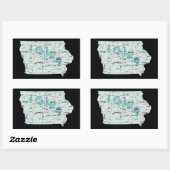 Iowa Interstate Map Rechthoekige Sticker (Vel)