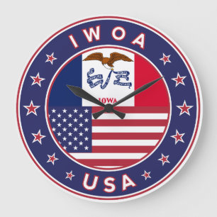 Iowa, Iowa sticker, tas, klok
