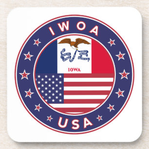 Iowa, Iowa sticker, tas, klok Bier Onderzetter