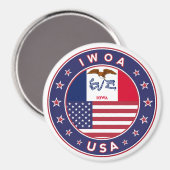 Iowa, Iowa sticker, tas, klok Magneet (Voorkant / Achterkant)