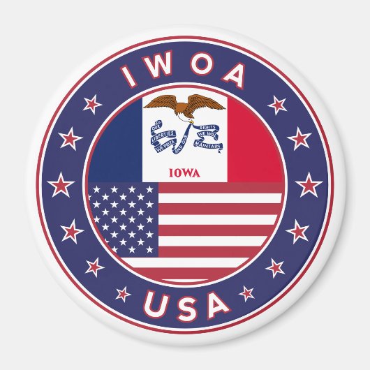 Iowa, Iowa sticker, tas, klok Magneet (Voorkant)