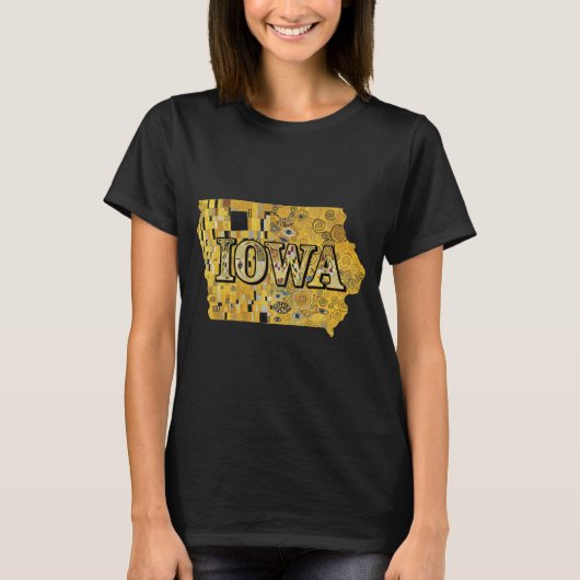 Iowa Kaart en Tekst T-shirt (Voorkant)