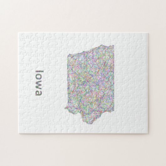 Iowa-kaart Legpuzzel (Horizontaal)