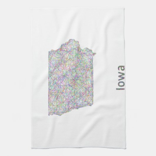 Iowa-kaart Theedoek (Verticaal)