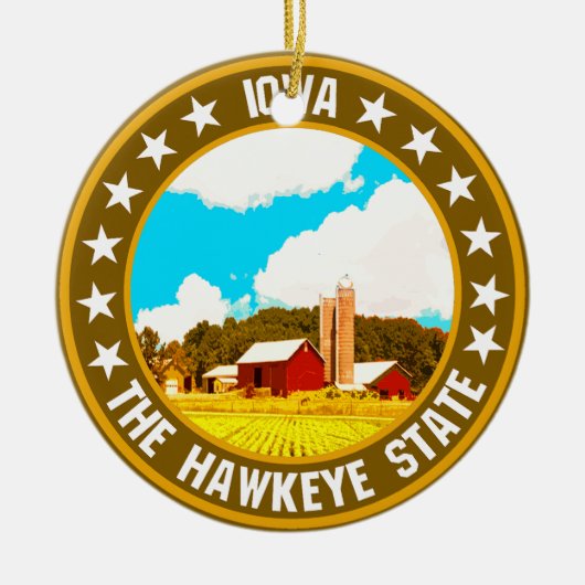 Iowa Keramisch Ornament (Voorkant)
