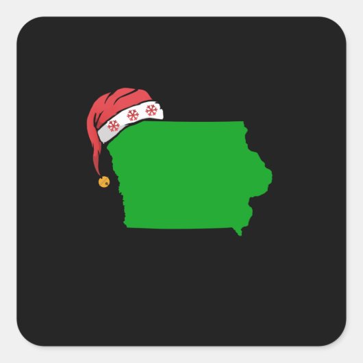 Iowa Kerst Leuke Kerstcadeau Groene Amerikaanse st Vierkante Sticker (Voorkant)