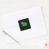 Iowa Kerst Leuke Kerstcadeau Groene Amerikaanse st Vierkante Sticker (Envelop)