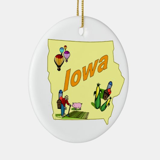 Iowa kerstboomversiering keramisch ornament (Rechts)