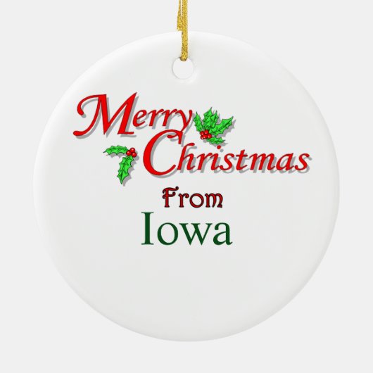 Iowa kerstboomversiering keramisch ornament (Achterkant)