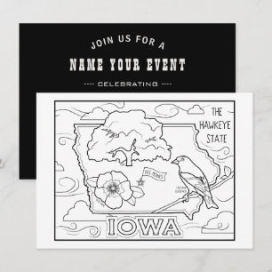 Iowa kleur me collage kaart